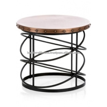 Industrial Circles Zinc Antique Round Top Coffee Table